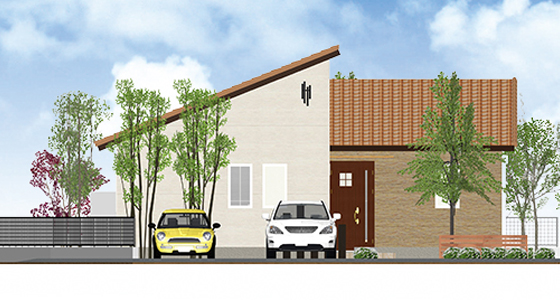 タイプ1 平屋スタイル 野崎住宅 建物パース