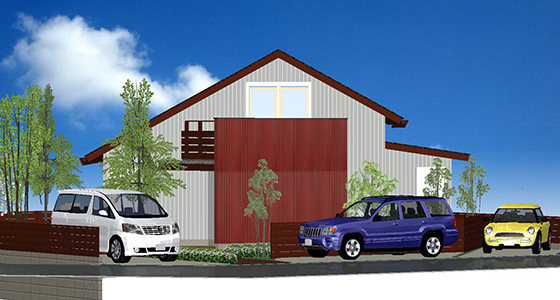 タイプ3  木ごころの家 野崎住宅 建物パース